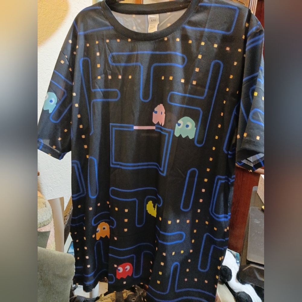Pac-Man Shirt - Black and Blue XXL